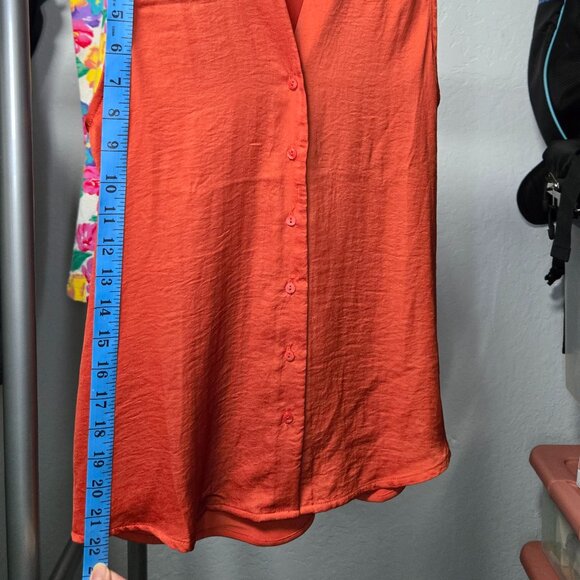 Banana Republic Sleeveless Button-Down Top XS – Vibrant Orange - Picture 10 of 10